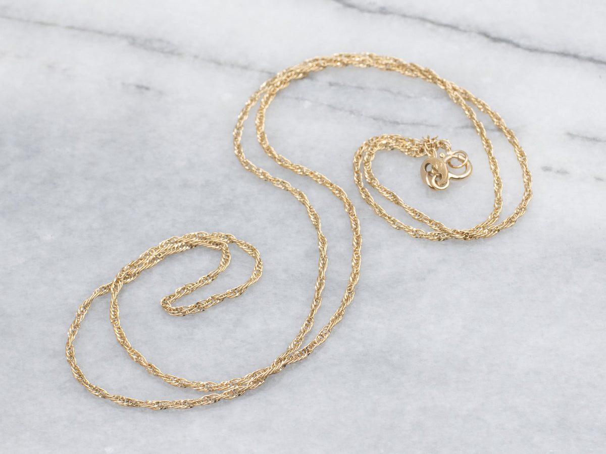 Long Italian Yellow Gold Singapore Chain