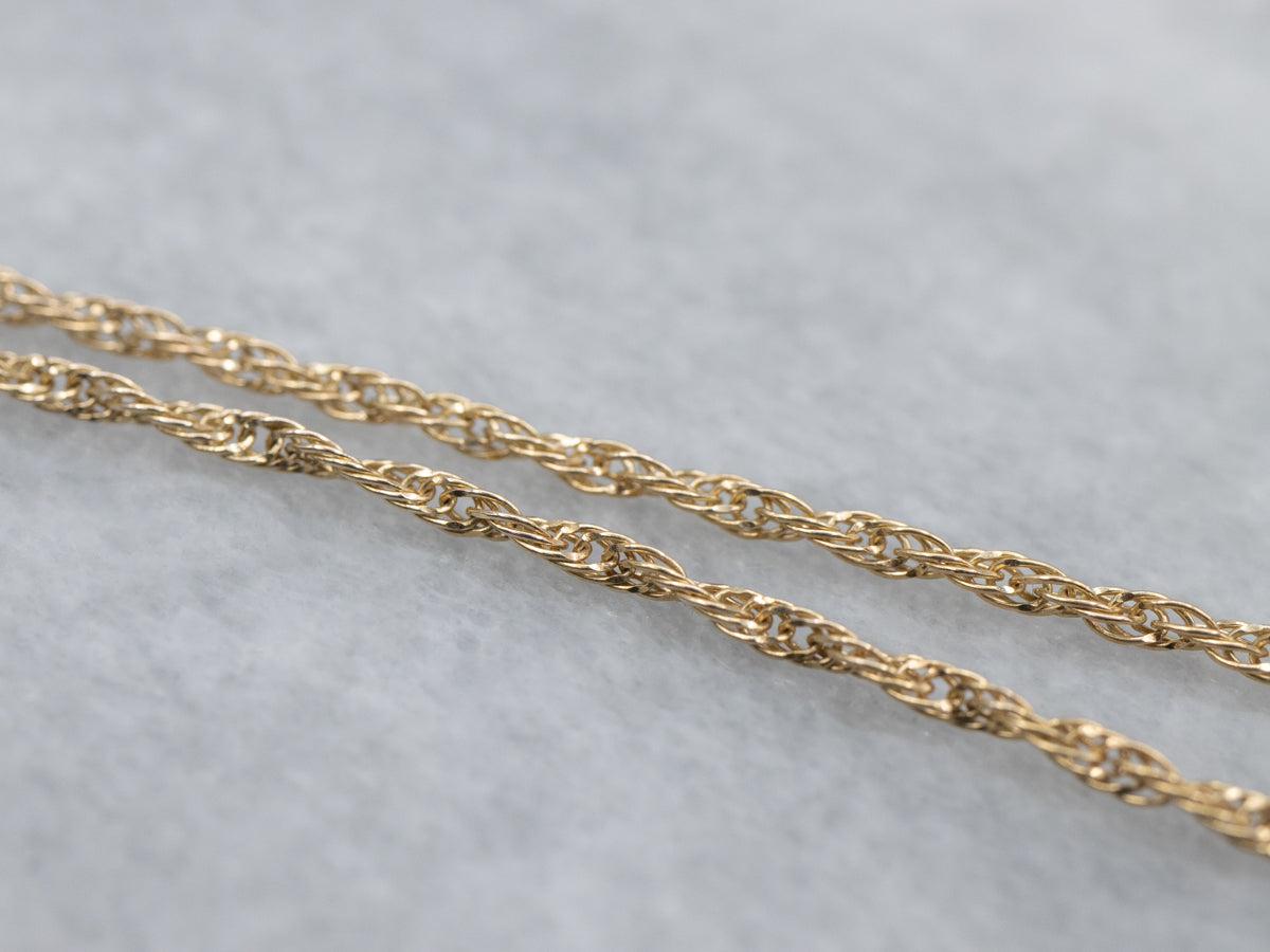 Long Italian Yellow Gold Singapore Chain