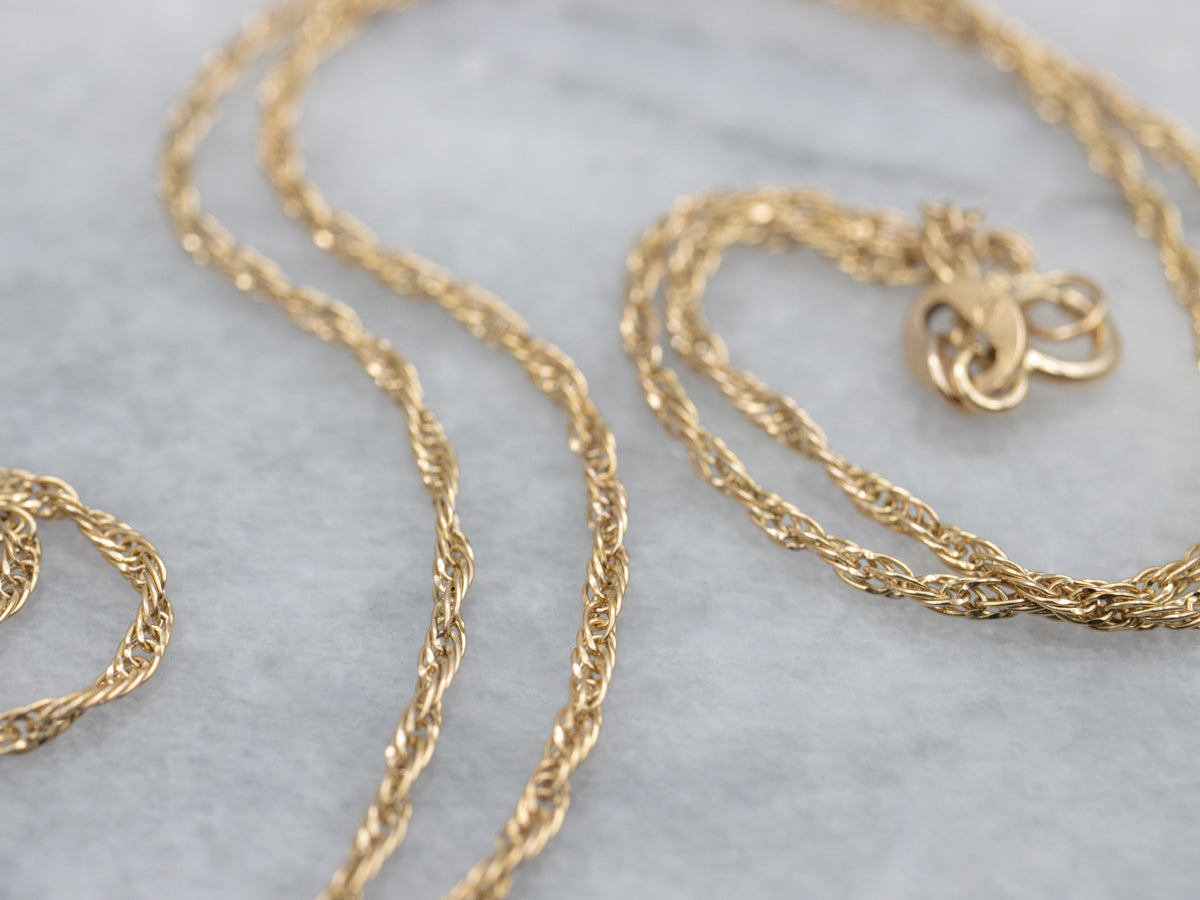 Long Italian Yellow Gold Singapore Chain