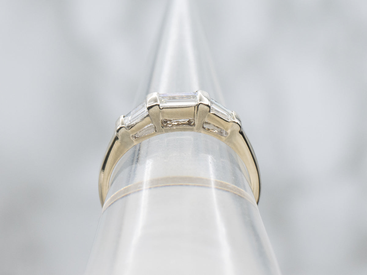 Vintage 18-Karat Gold Baguette-Cut Diamond Band
