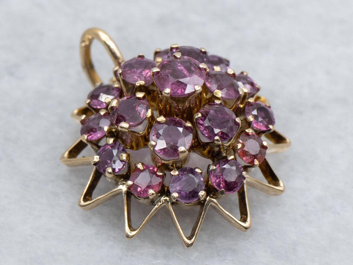 Ruby Cluster Starburst Pendant