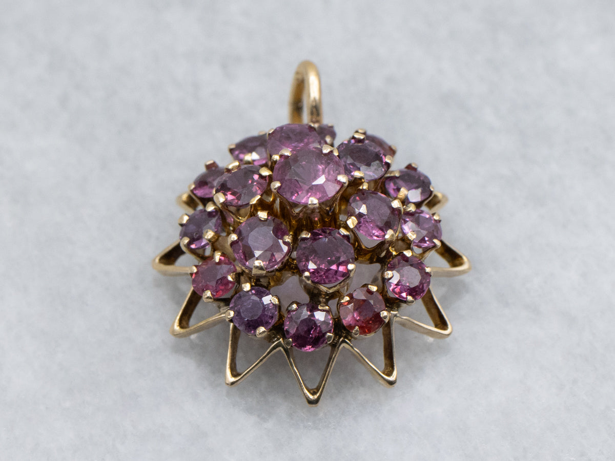 Ruby Cluster Starburst Pendant