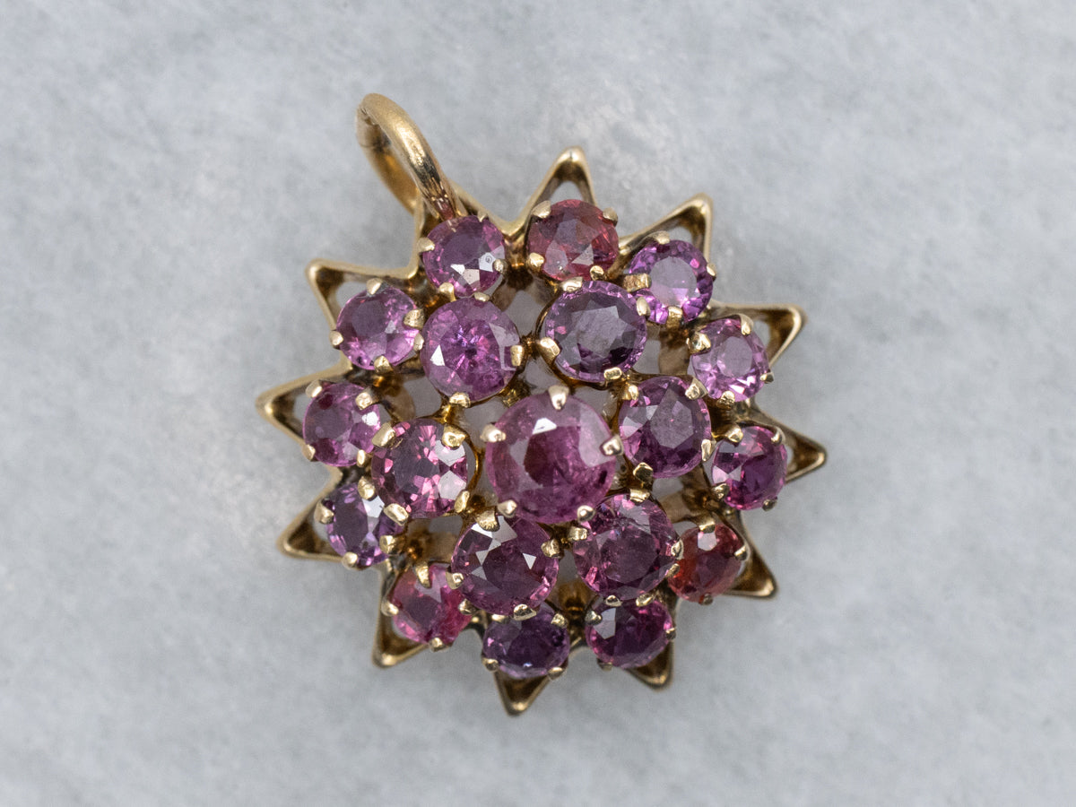 Ruby Cluster Starburst Pendant