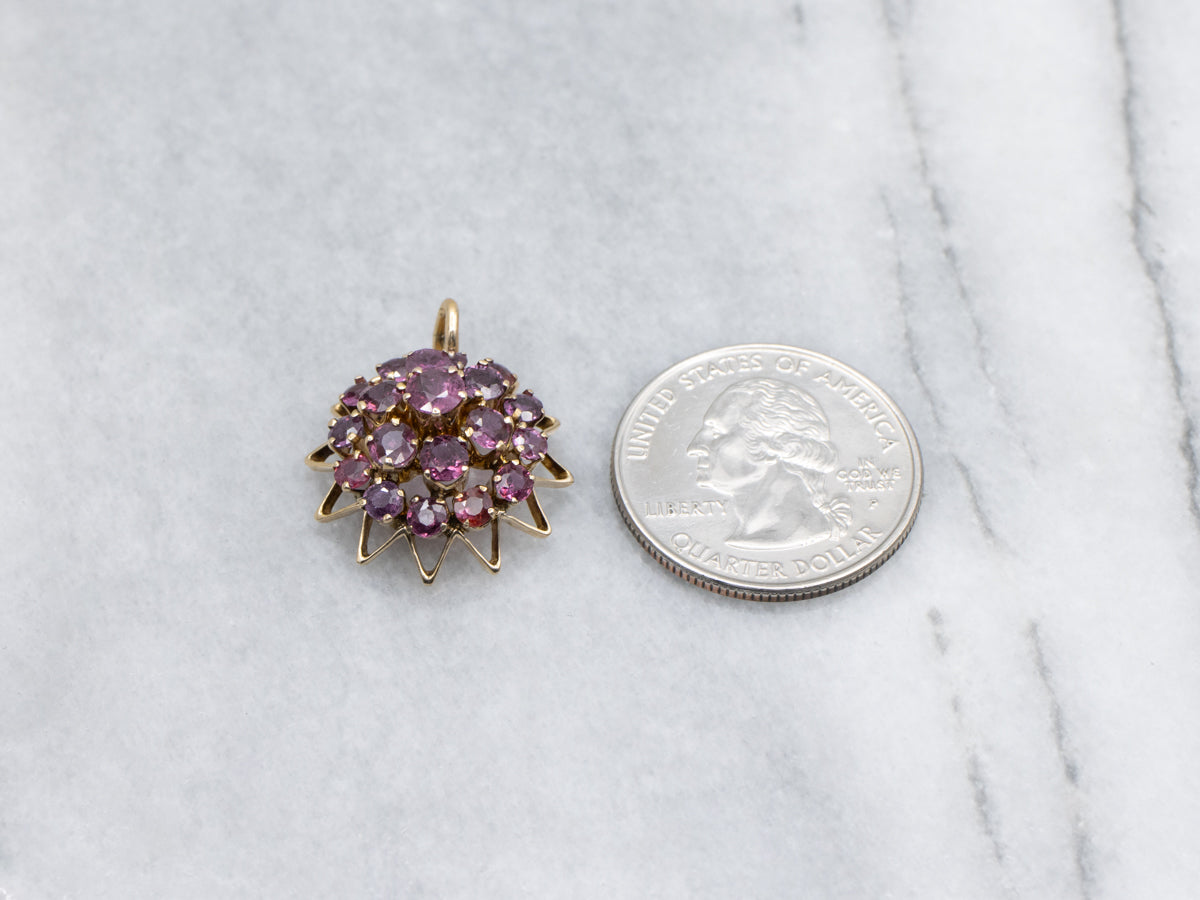 Ruby Cluster Starburst Pendant