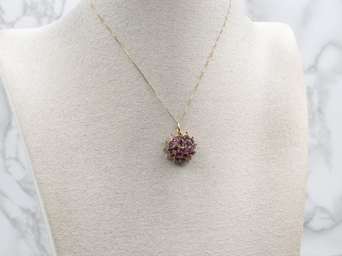 Ruby Cluster Starburst Pendant
