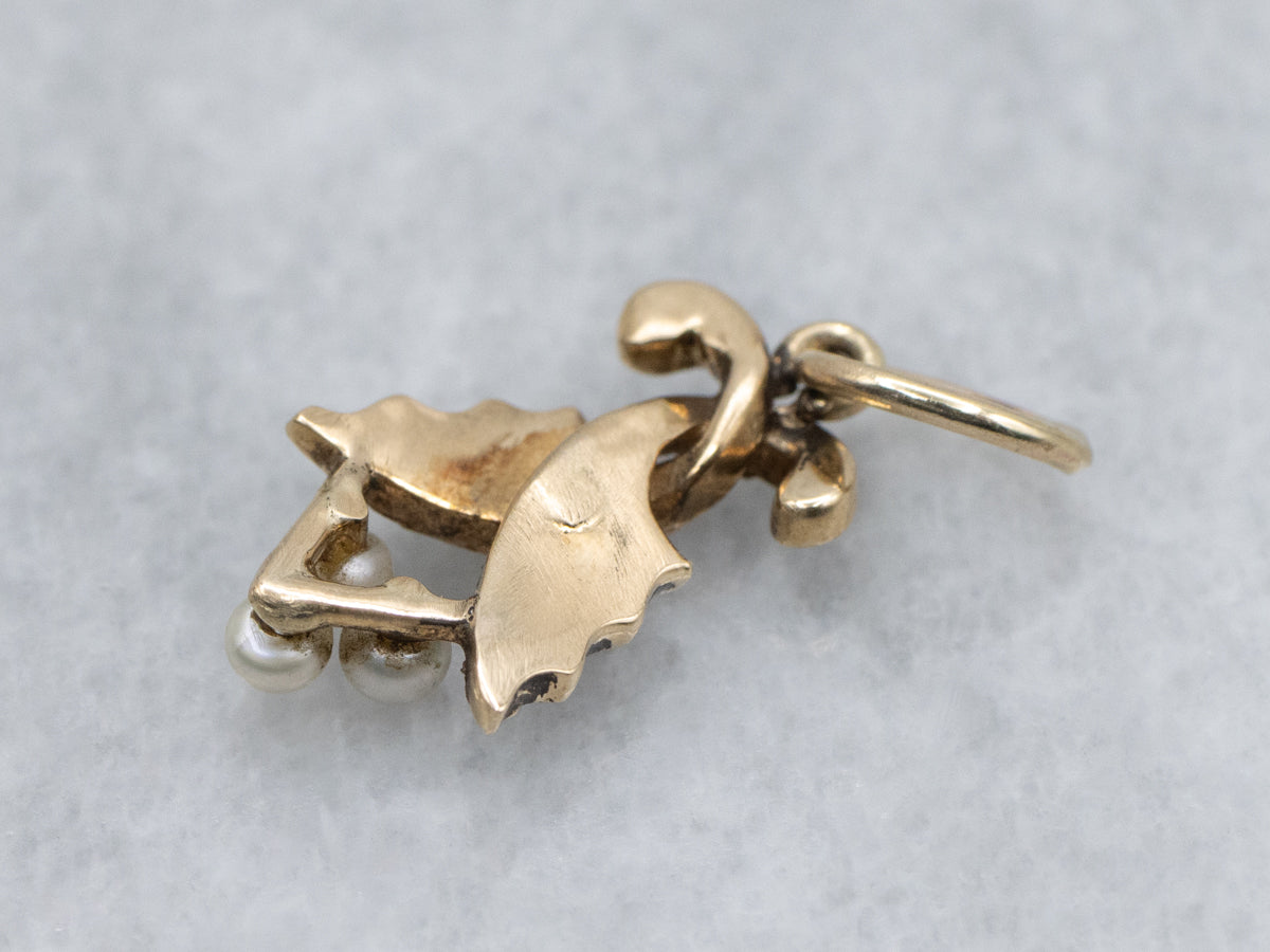 Antique Seed Pearl Seed Pod Stickpin Conversion Pendant