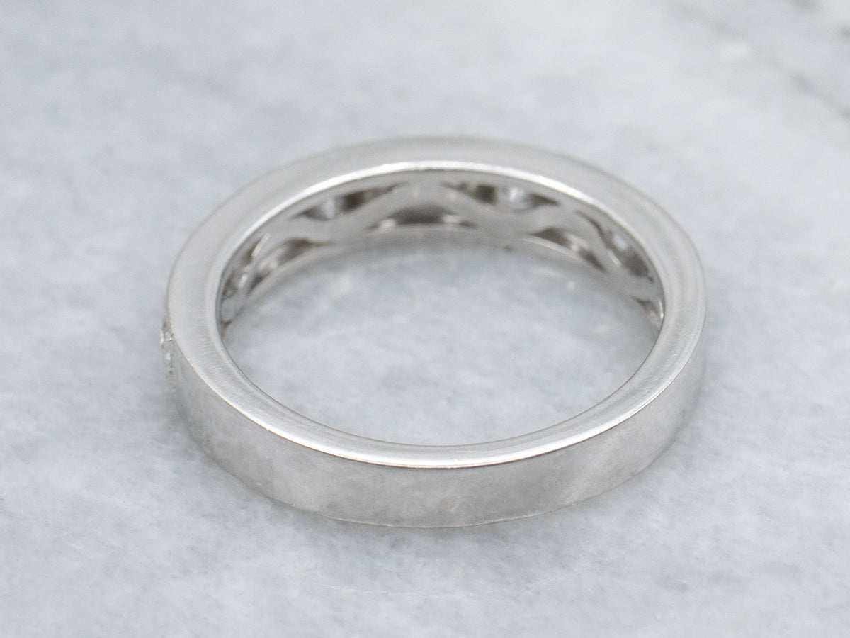 Channel-Set Diamond Platinum Wedding Band