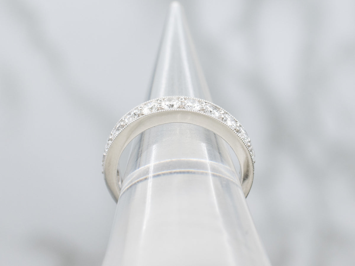 Channel-Set Diamond Platinum Wedding Band