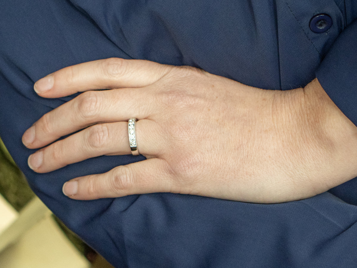 Channel-Set Diamond Platinum Wedding Band