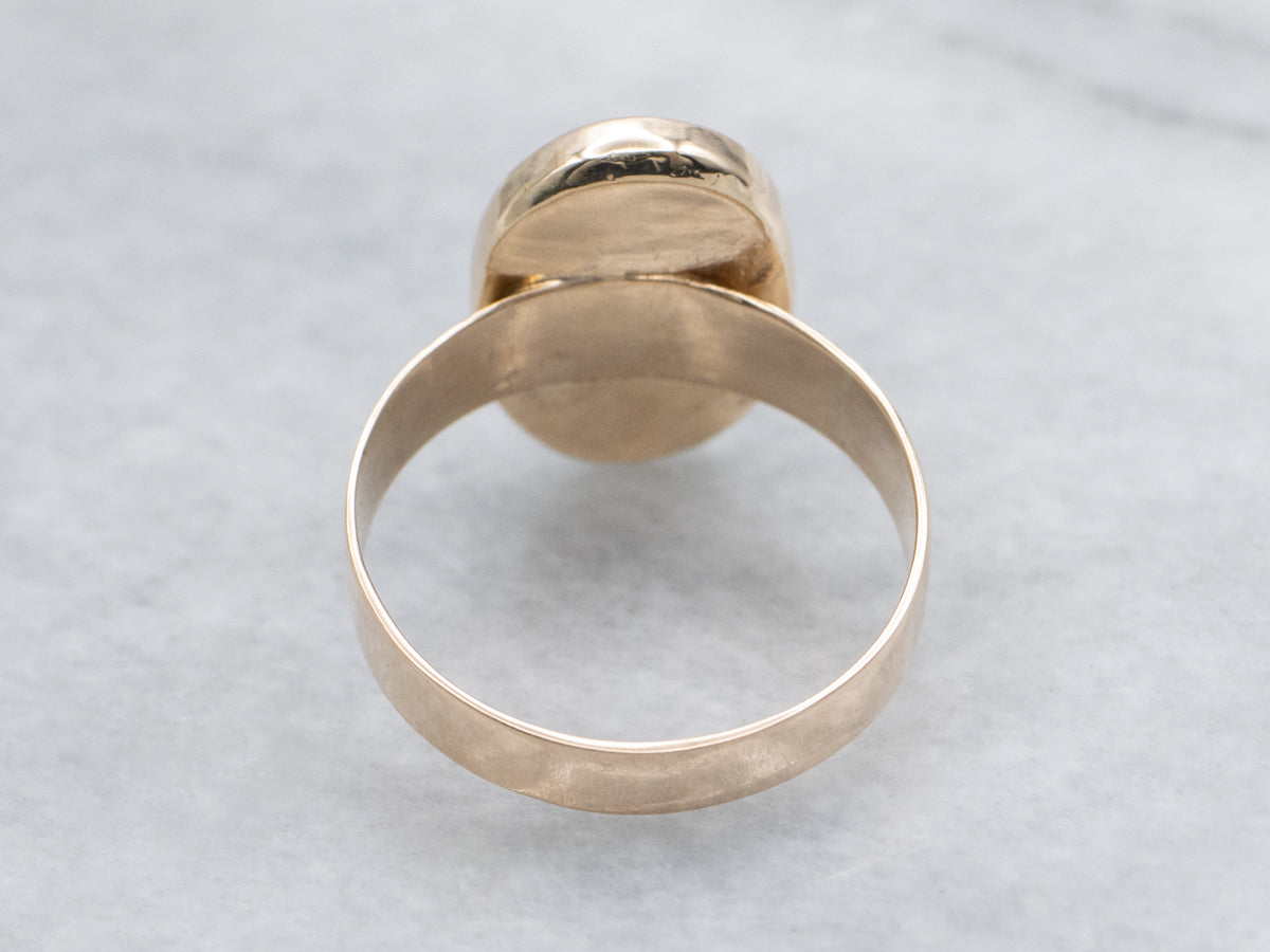 Antique Bezel-Set Cameo and Gold Ring