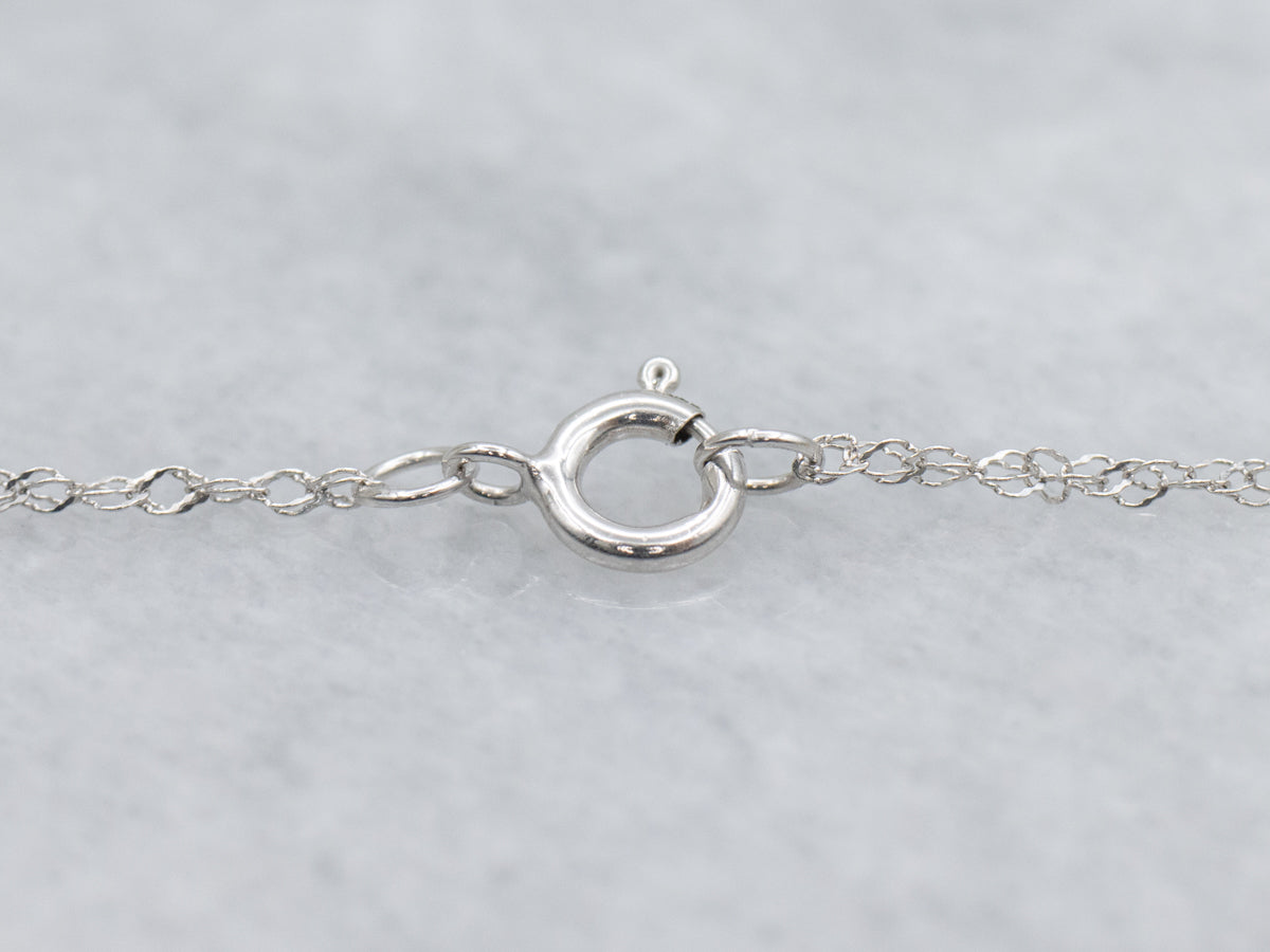 Modern White Gold Sapphire and Diamond Pendant Necklace