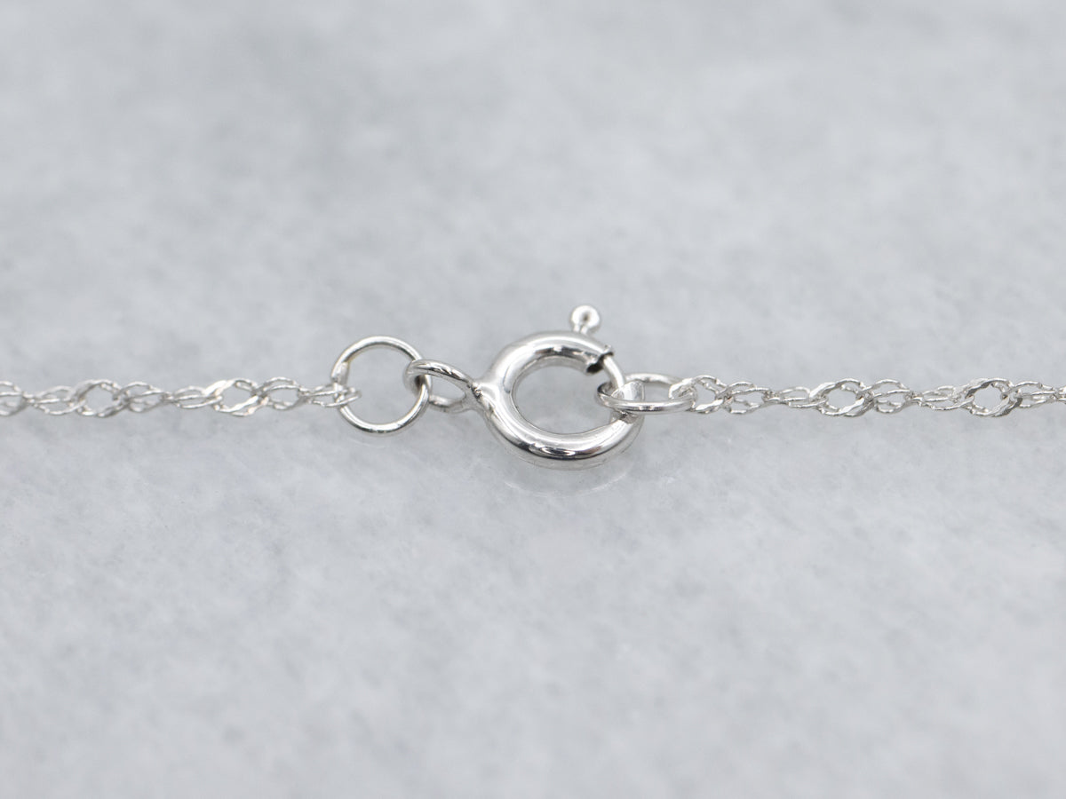 Modern Aquamarine and Diamond Halo White Gold Pendant Necklace