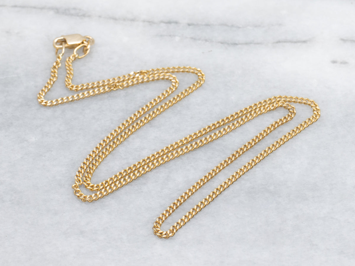 Yellow Gold Curb Chain with Lobster Clasp