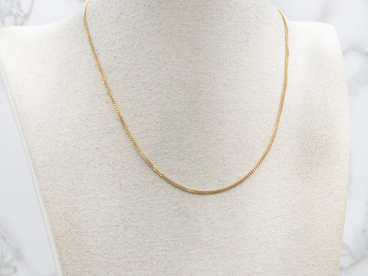 Yellow Gold Curb Chain with Lobster Clasp