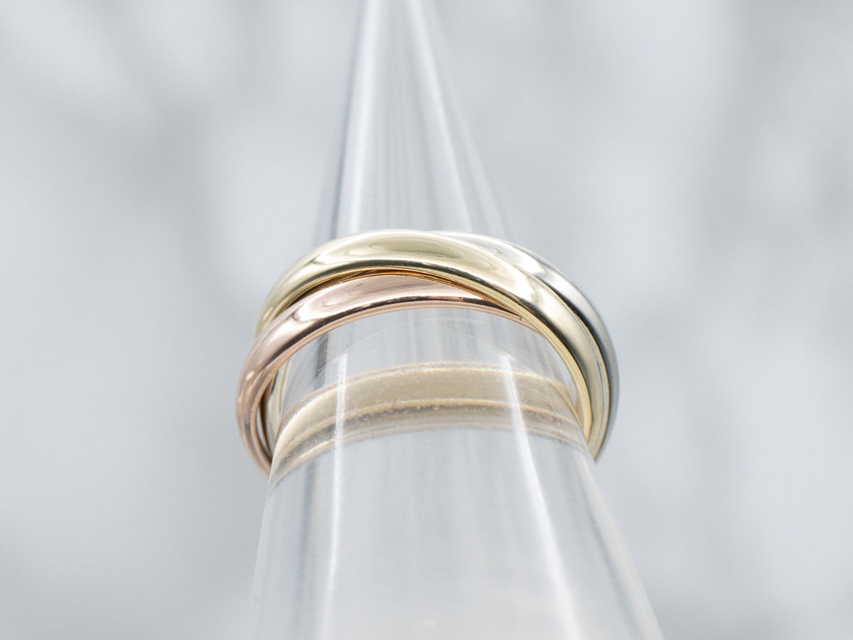 Tri-Color Gold Rolling Triple Band