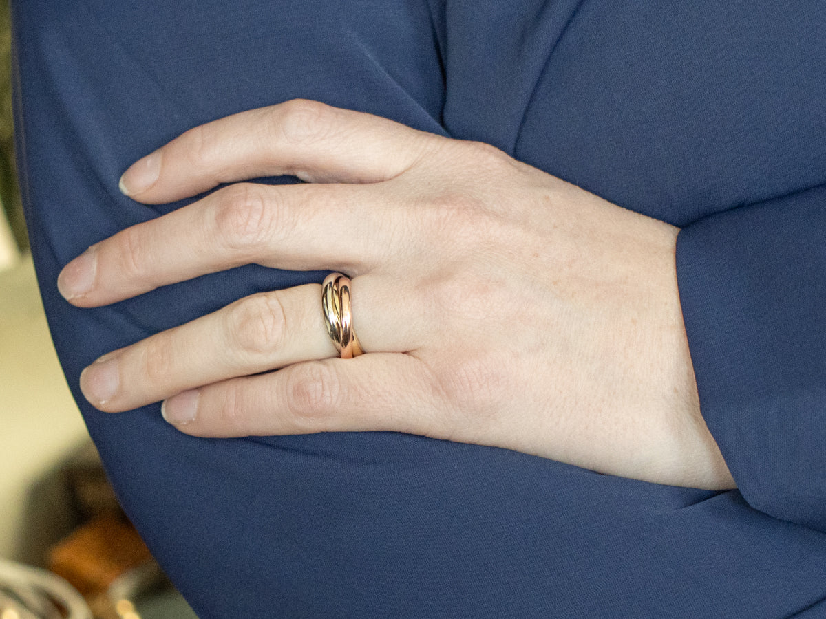 Tri-Color Gold Rolling Triple Band
