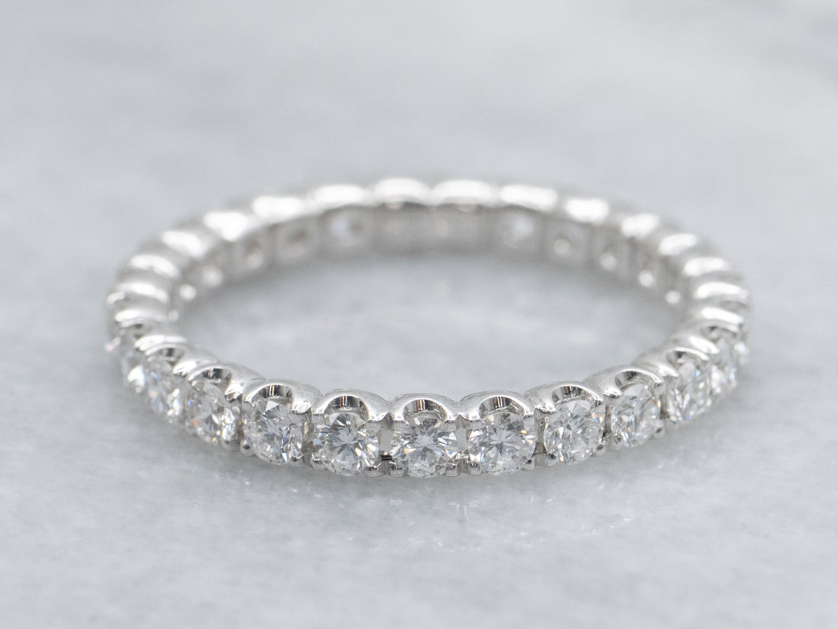 Polished Platinum Diamond Eternity Band