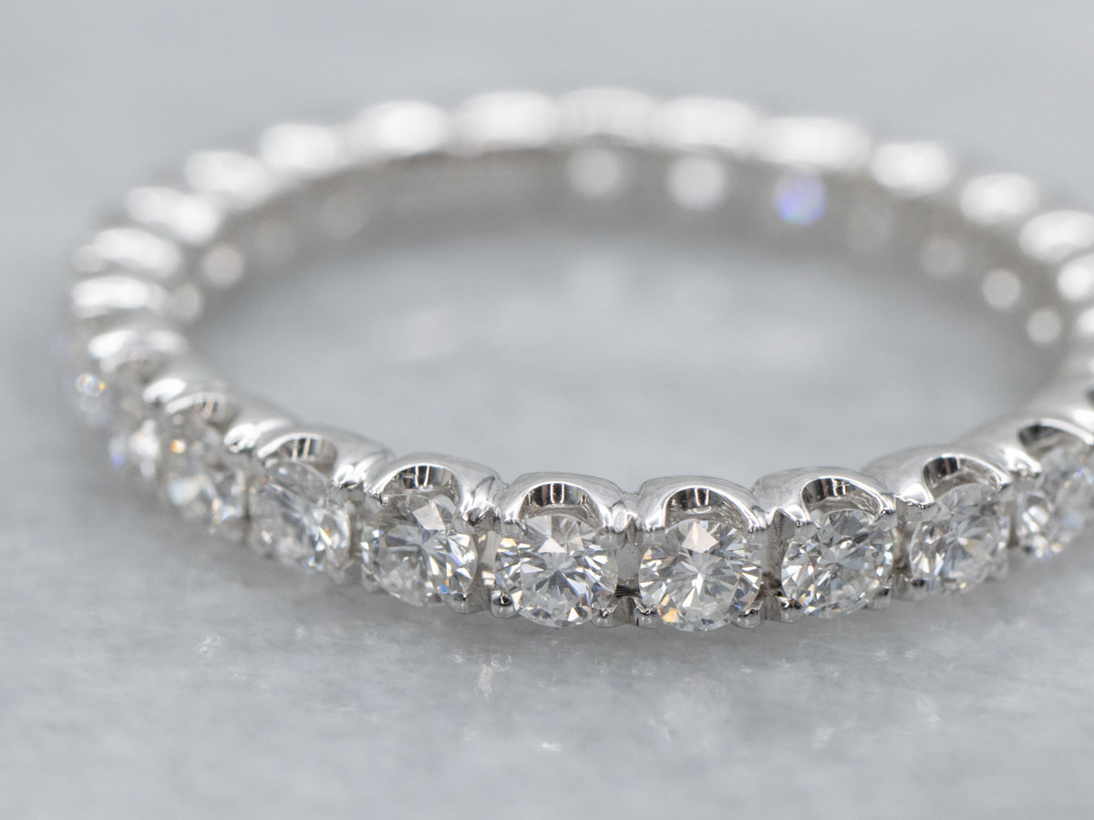Polished Platinum Diamond Eternity Band