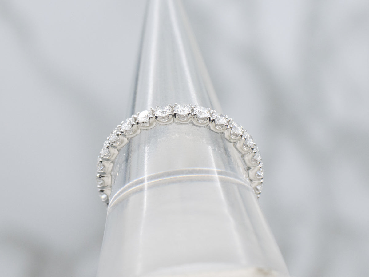 Polished Platinum Diamond Eternity Band