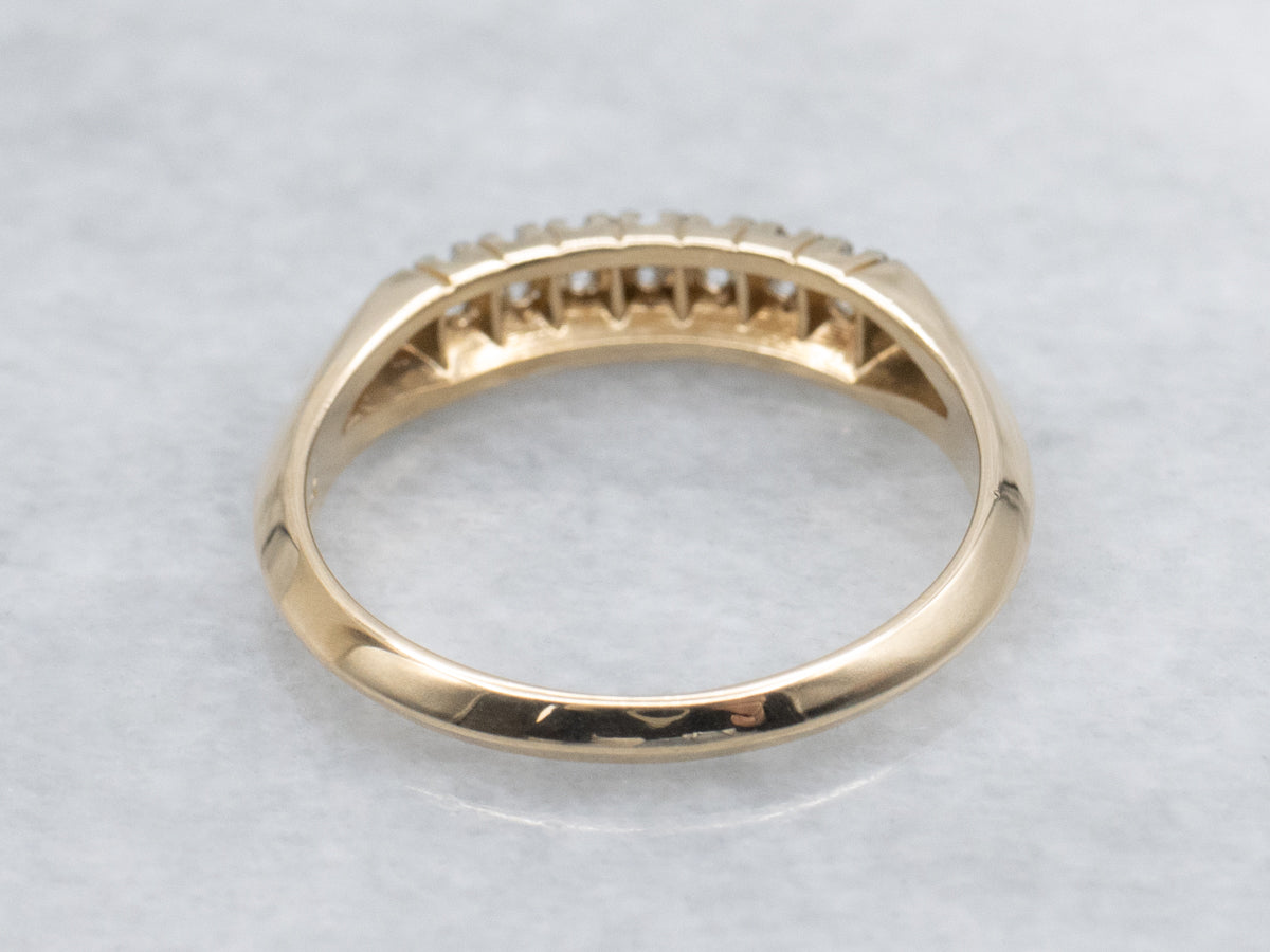 Vintage Two-Tone Diamond Wedding Band