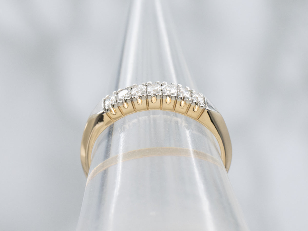 Vintage Two-Tone Diamond Wedding Band