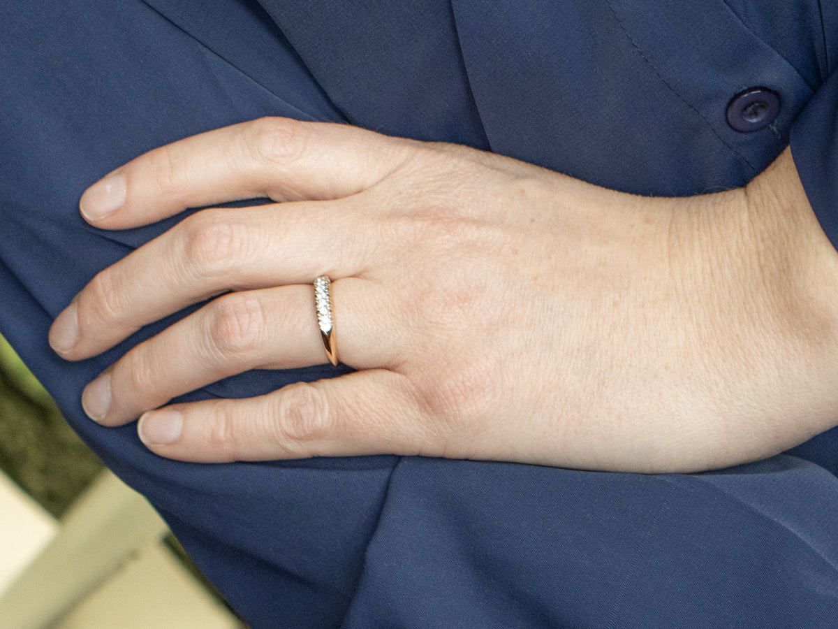 Vintage Two-Tone Diamond Wedding Band