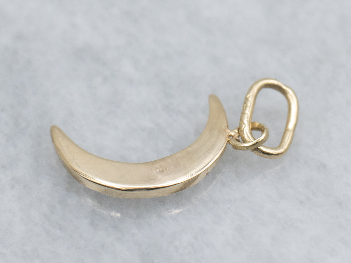Antique Seed Pearl Stickpin Conversion Crescent Moon Charm Pendant