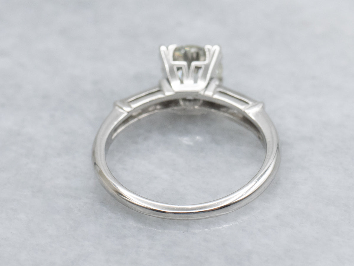 Vintage 1950s Platinum and Diamond Solitaire Engagement Ring