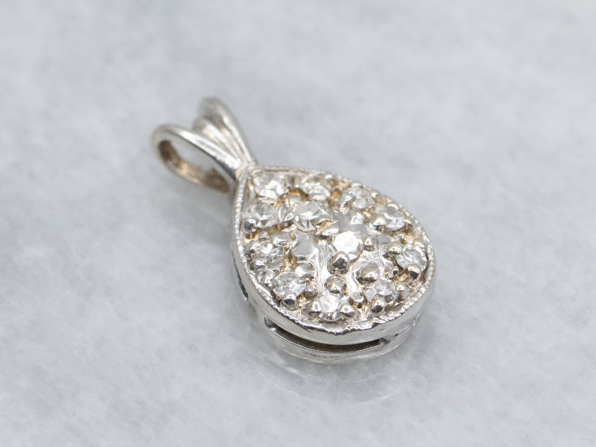 Teardrop Diamond Cluster Pendant with Split Bail