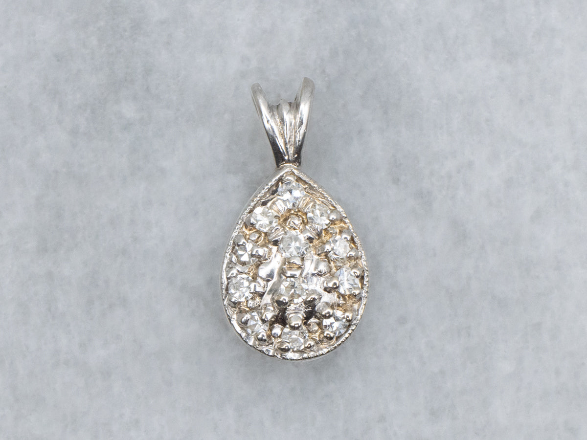 Teardrop Diamond Cluster Pendant with Split Bail