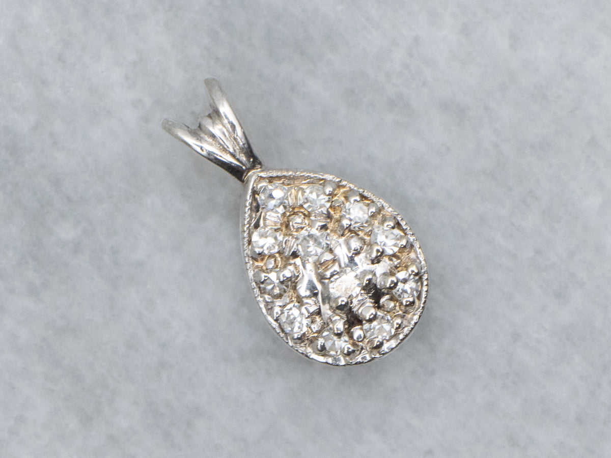 Teardrop Diamond Cluster Pendant with Split Bail