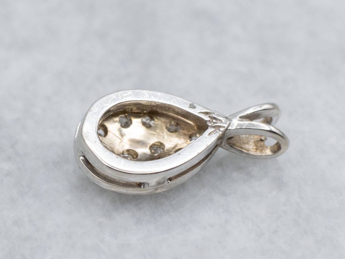 Teardrop Diamond Cluster Pendant with Split Bail