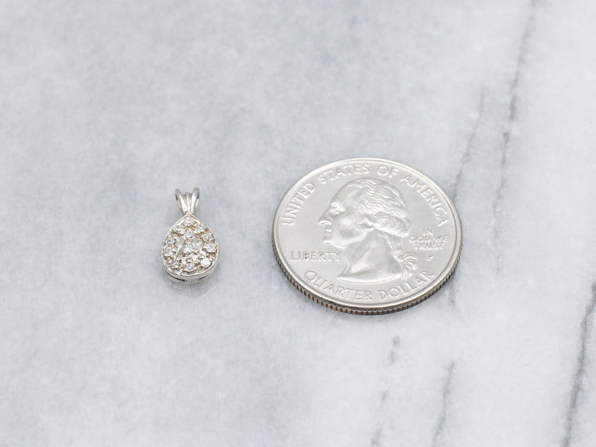 Teardrop Diamond Cluster Pendant with Split Bail