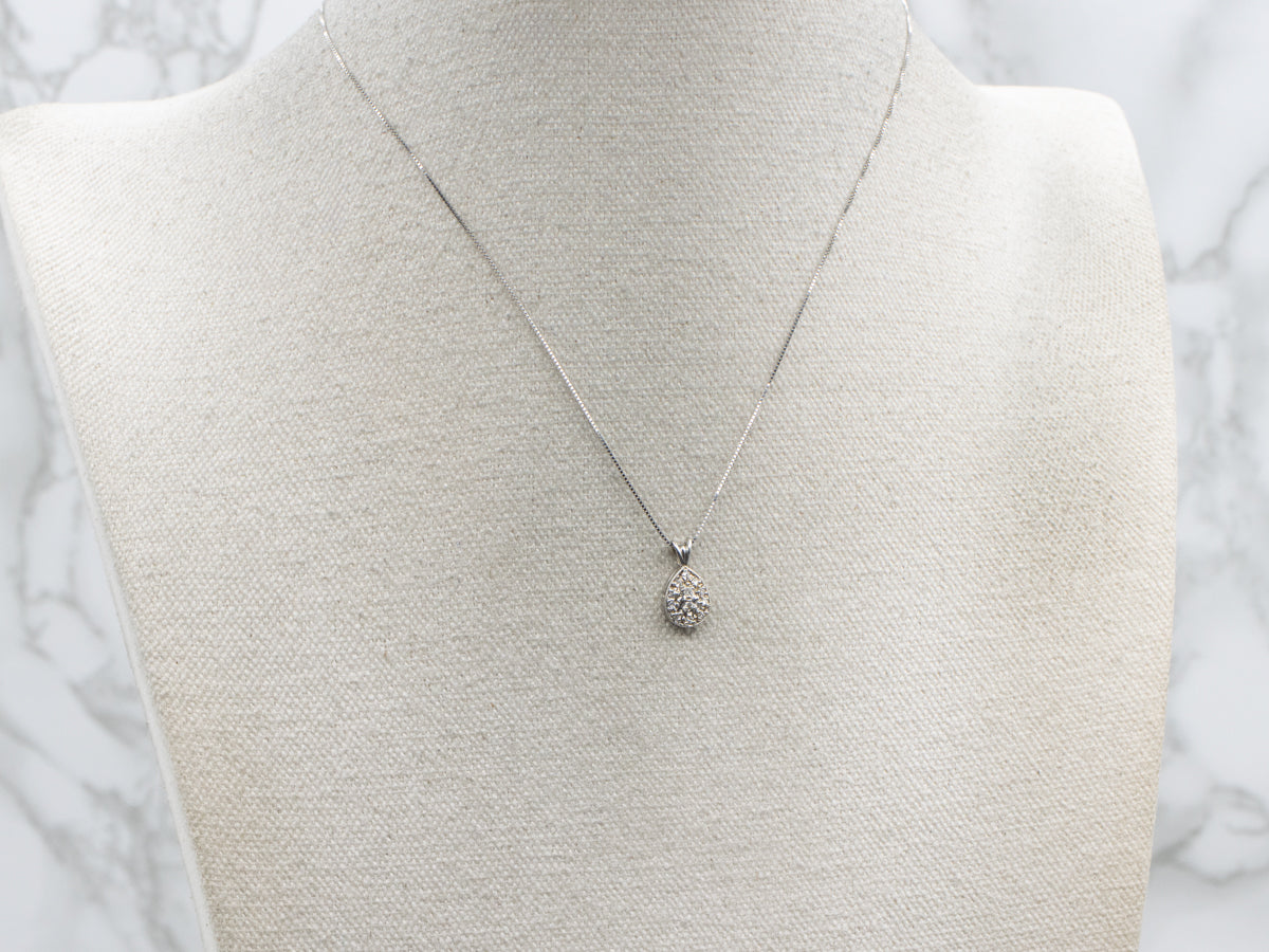 Teardrop Diamond Cluster Pendant with Split Bail