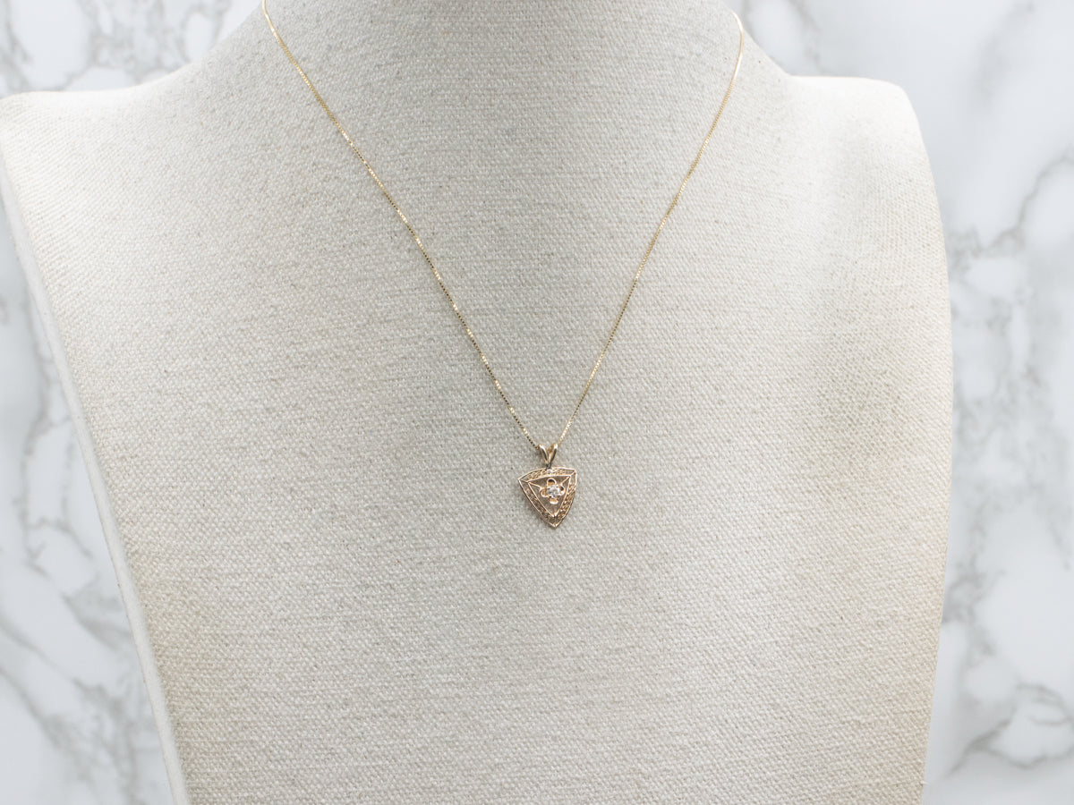 Buttercup Old Mine Cut Diamond Filigree Stickpin Conversion Pendant