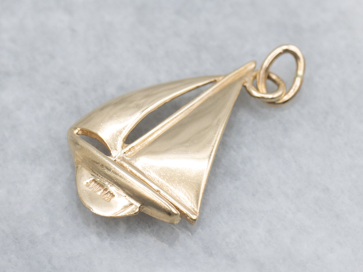 Yellow Gold Sailboat Pendant
