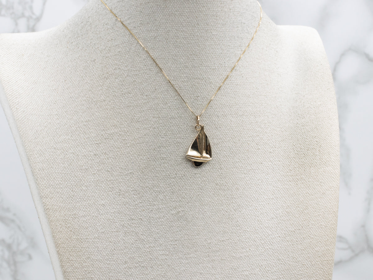 Yellow Gold Sailboat Pendant