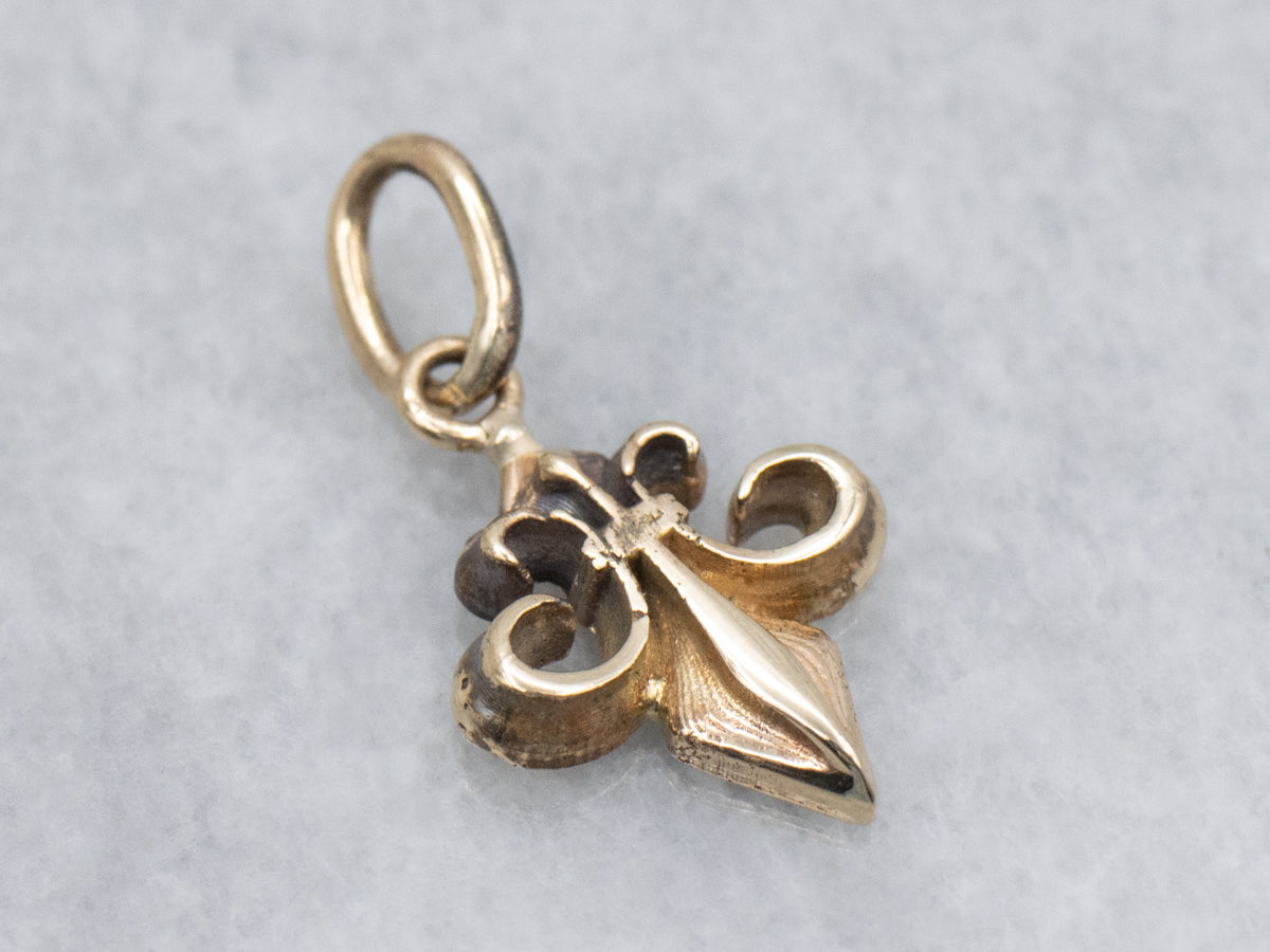Yellow Gold Fleur de Lis Stickpin Conversion Pendant