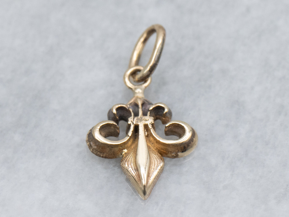 Yellow Gold Fleur de Lis Stickpin Conversion Pendant