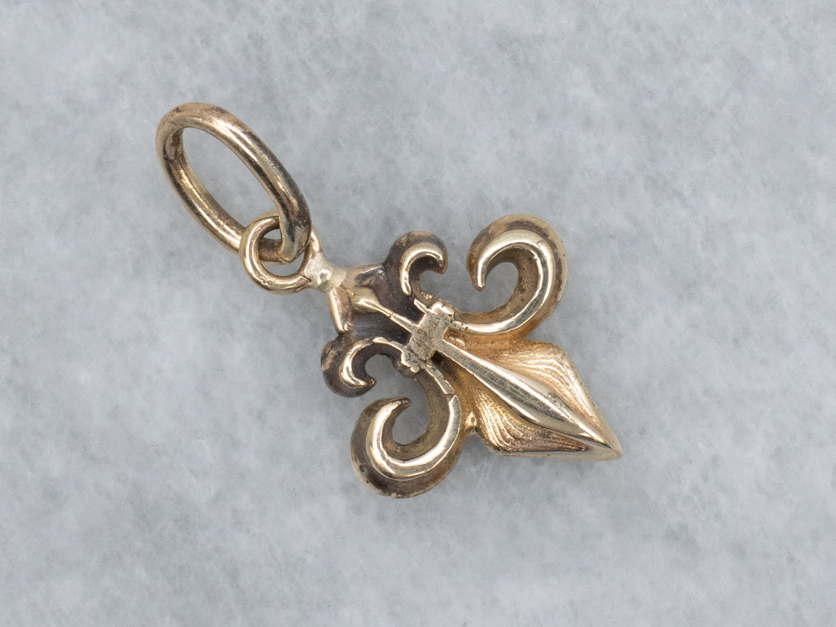 Yellow Gold Fleur de Lis Stickpin Conversion Pendant