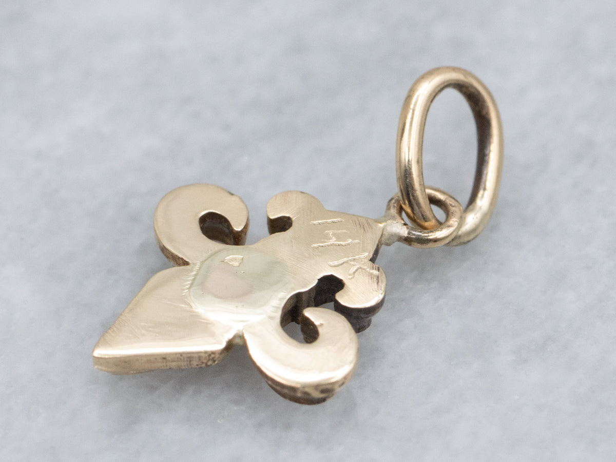 Yellow Gold Fleur de Lis Stickpin Conversion Pendant