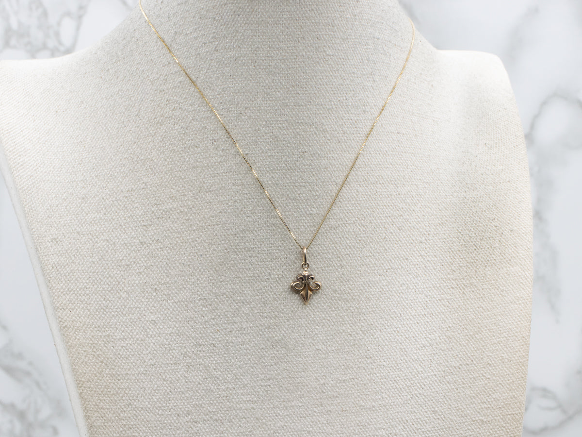 Yellow Gold Fleur de Lis Stickpin Conversion Pendant