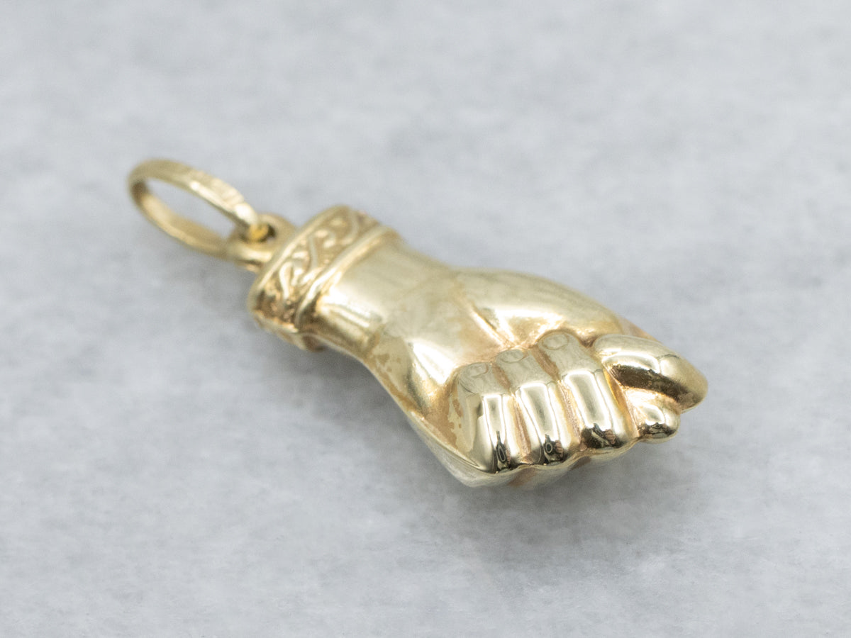 Italian Gold Mano Fig Charm Pendant