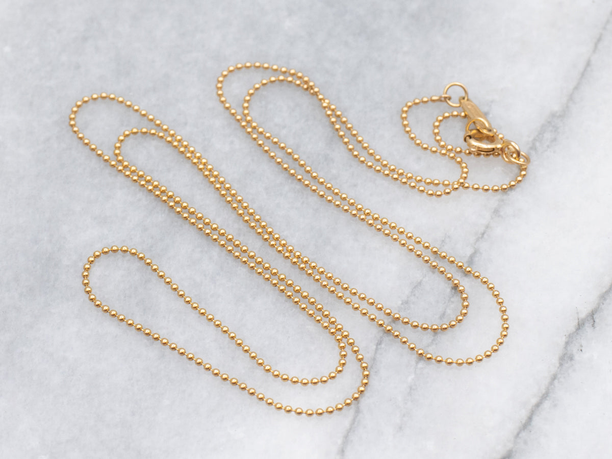 Long 18-Karat Gold Tiffany and Co. Beaded Ball Chain