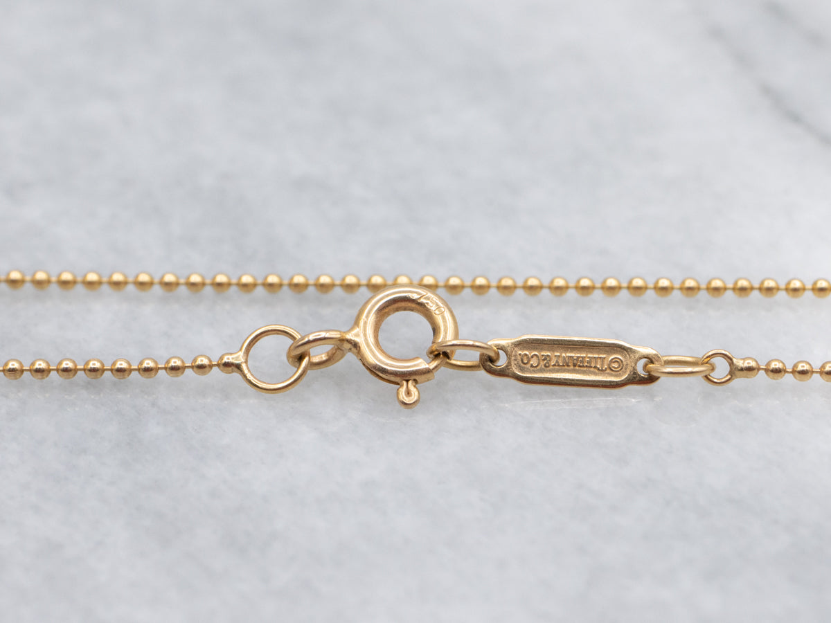 Long 18-Karat Gold Tiffany and Co. Beaded Ball Chain
