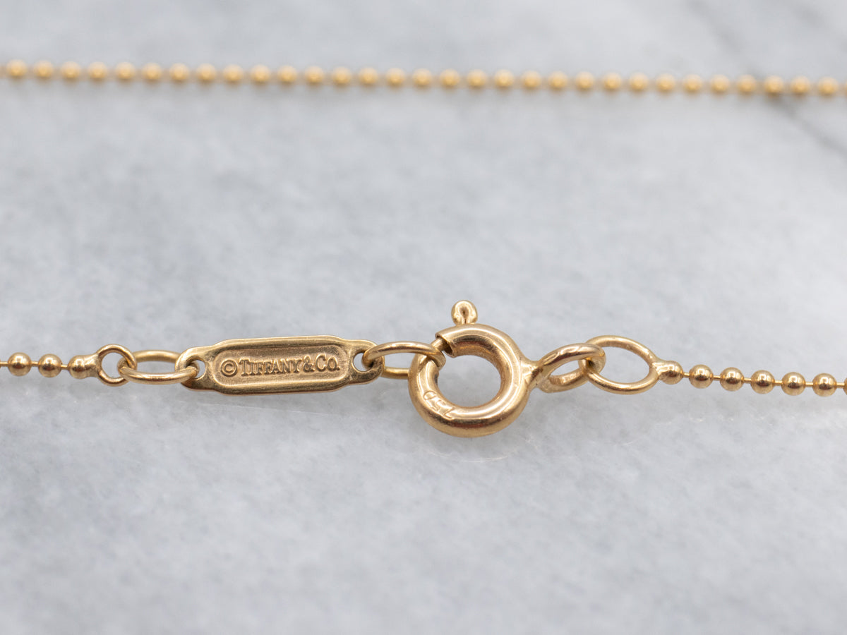 Long 18-Karat Gold Tiffany and Co. Beaded Ball Chain