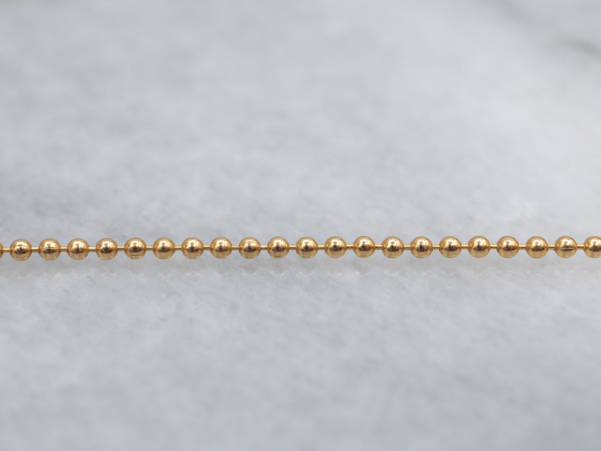 Long 18-Karat Gold Tiffany and Co. Beaded Ball Chain