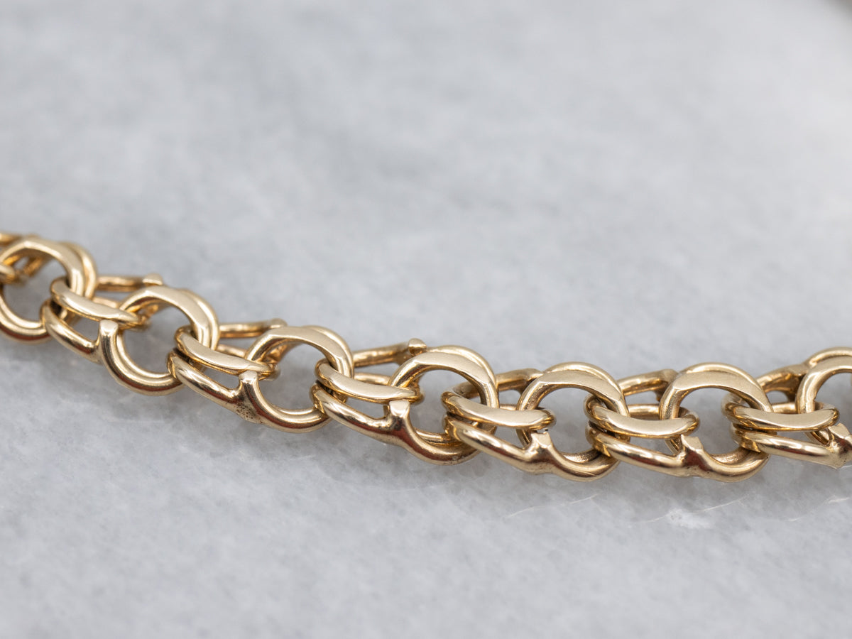 Polished Gold Double Curb-Link Bracelet