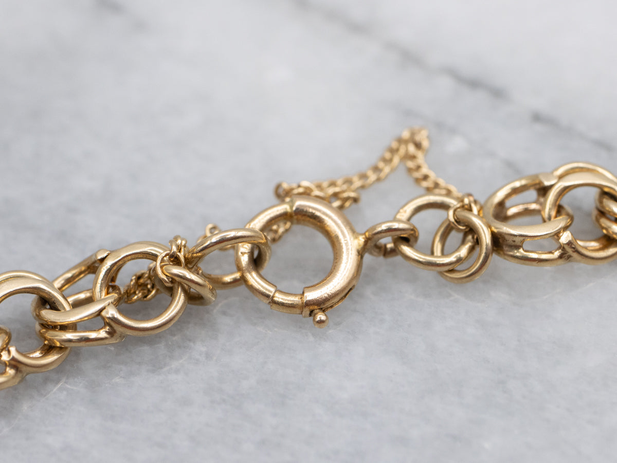 Polished Gold Double Curb-Link Bracelet