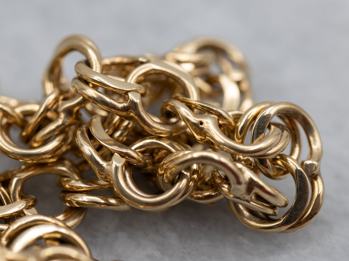 Polished Gold Double Curb-Link Bracelet